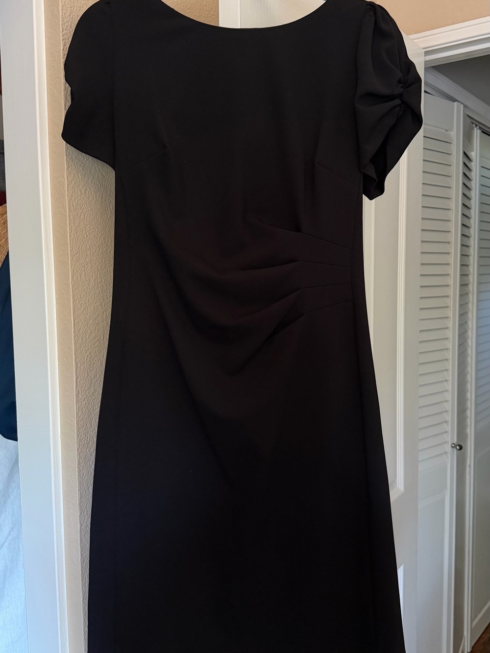 Karl Lagerfeld Black Draped Short-Sleeve Mini Dress